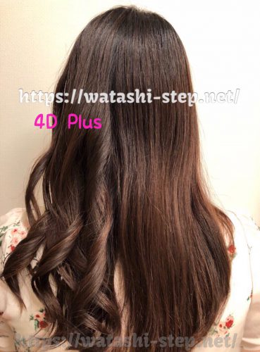 ヘアビューロンで巻いた髪と、巻いていない髪の比較